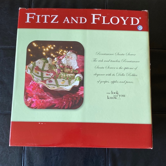 Fitz and Floyd Renaissance Santa Server Bowl Tray - Picture 8 of 8